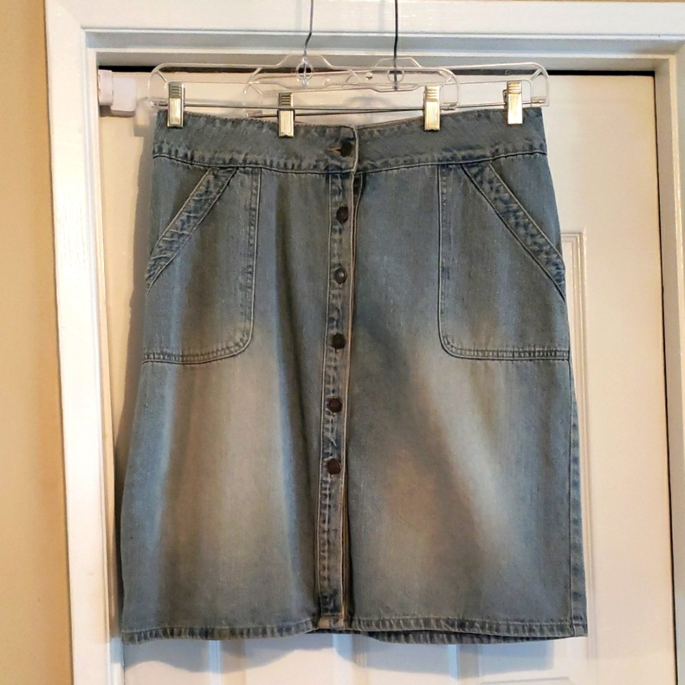 Mossimo Denim Button-Front Skirt